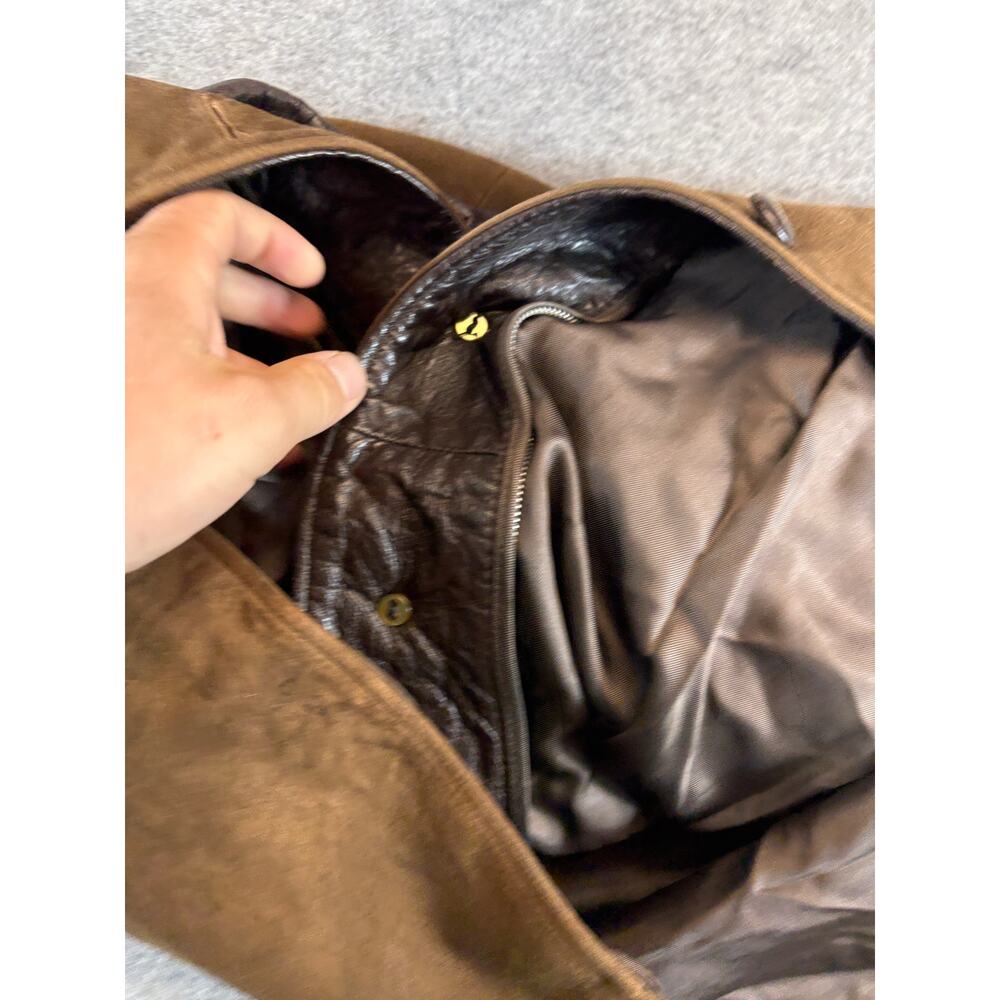 VTG 50s Carmens Leather Coat Jacket Womens Large Brown Lined Western Suede 1960s - Picture 7 of 9